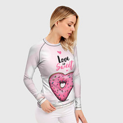 Рашгард женский Пончик сердечко, цвет: 3D-принт — фото 2