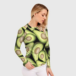 Рашгард женский Avocado background, цвет: 3D-принт — фото 2