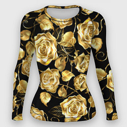 Рашгард женский Golden Roses, цвет: 3D-принт