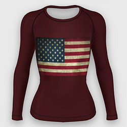 Рашгард женский USA флаг, цвет: 3D-принт