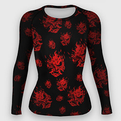 Рашгард женский Samurai pattern - красный, цвет: 3D-принт