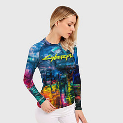 Рашгард женский Сyberpunk City, цвет: 3D-принт — фото 2