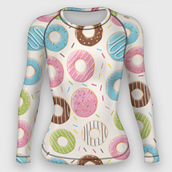 Рашгард женский Пончики Donuts, цвет: 3D-принт