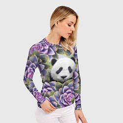 Рашгард женский Панда среди цветов, цвет: 3D-принт — фото 2