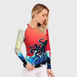 Рашгард женский Кракен в Море Градиент, цвет: 3D-принт — фото 2