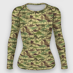 Женский рашгард Динозавры камуфляж
