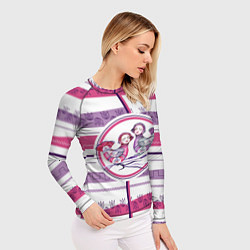 Рашгард женский Птички Сирин Близнецы, цвет: 3D-принт — фото 2