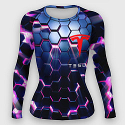 Рашгард женский TESLA СОТЫ, цвет: 3D-принт