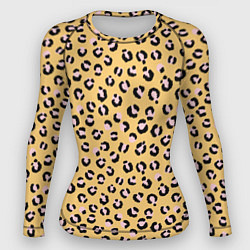 Рашгард женский Желтый леопардовый принт, цвет: 3D-принт