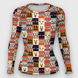 Рашгард женский MINECRAFT КУБИКИ ПЕРСОНАЖИ, цвет: 3D-принт