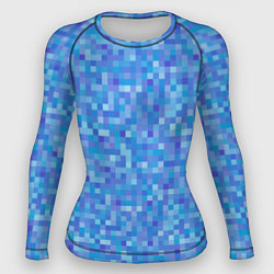 Рашгард женский Голубая пиксель абстракция, цвет: 3D-принт