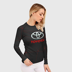 Рашгард женский Toyota Тонкие линии неона, цвет: 3D-принт — фото 2