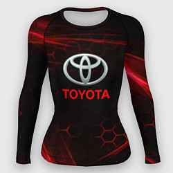 Рашгард женский Toyota Неоновые соты, цвет: 3D-принт