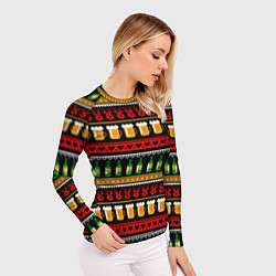 Рашгард женский Пивной свитер, цвет: 3D-принт — фото 2