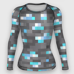 Рашгард женский АЛМАЗНАЯ РУДА DIAMOND ORE MINCRAFT, цвет: 3D-принт