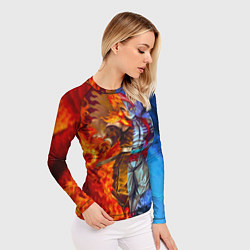 Рашгард женский Аказа и Ренгоку противостояние клинок рассекающий, цвет: 3D-принт — фото 2