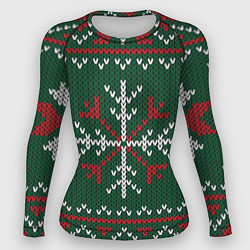 Рашгард женский Knitted Snowflake Pattern, цвет: 3D-принт