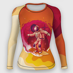 Рашгард женский Космический скейтборд, цвет: 3D-принт