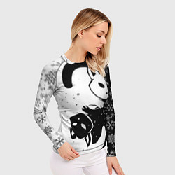 Рашгард женский Новогодние два кота кувыркаются, цвет: 3D-принт — фото 2