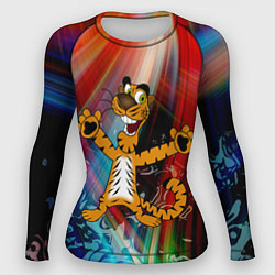 Рашгард женский Новогодний тигр пляшет, цвет: 3D-принт