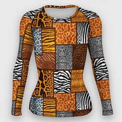 Рашгард женский Тигр, полосы, 2022, цвет: 3D-принт