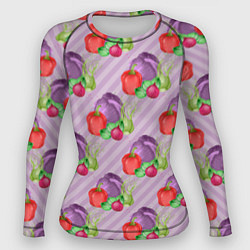 Рашгард женский Овощной микс Vegan, цвет: 3D-принт
