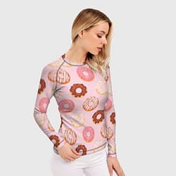 Рашгард женский Pink donuts, цвет: 3D-принт — фото 2