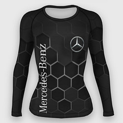 Рашгард женский Mercedes-Benz black соты, цвет: 3D-принт