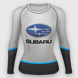 Рашгард женский Subaru Неоновая полоса, цвет: 3D-принт