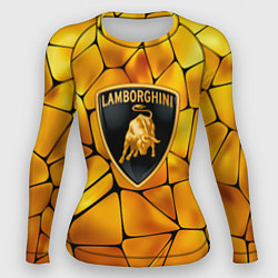 Рашгард женский Lamborghini Gold плиты, цвет: 3D-принт