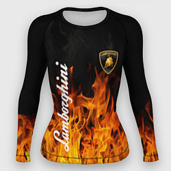 Рашгард женский Lamborghini пламя огня, цвет: 3D-принт