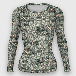Рашгард женский Доллары банкноты, цвет: 3D-принт