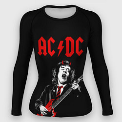 Рашгард женский AC DC Ангус Янг гитарист, цвет: 3D-принт