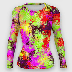 Рашгард женский Пиксельный камуфляж Диско, цвет: 3D-принт