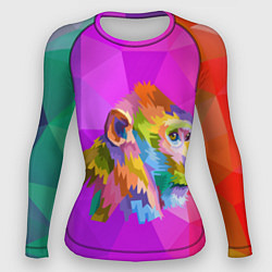 Рашгард женский Цветная обезьяна Color monkey, цвет: 3D-принт