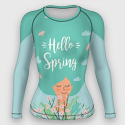 Рашгард женский Hello spring, цвет: 3D-принт