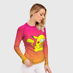 Рашгард женский Гомер Симпсон Пикачу, цвет: 3D-принт — фото 2