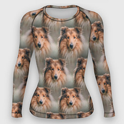 Рашгард женский Колли Собака паттерн, цвет: 3D-принт