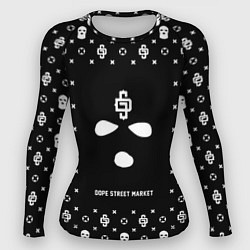 Рашгард женский Узор Black Phantom Ski Mask Dope Street Market, цвет: 3D-принт