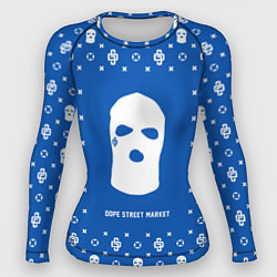 Рашгард женский Узор Blue Ski Mask Dope Street Market, цвет: 3D-принт