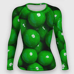 Женский рашгард Крупный зеленый горошек