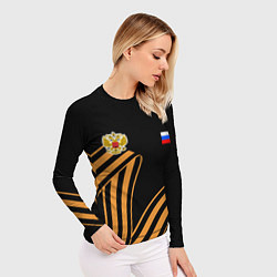 Рашгард женский Герб России - георгиевская лента, цвет: 3D-принт — фото 2