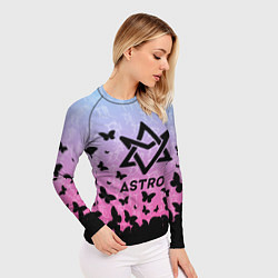 Рашгард женский ASTRO БАБОЧКИ, цвет: 3D-принт — фото 2