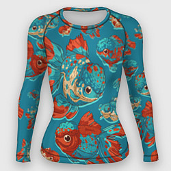 Рашгард женский Красивые Золотые рыбки, цвет: 3D-принт