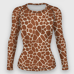 Рашгард женский Шкура Жирафа - Giraffe, цвет: 3D-принт