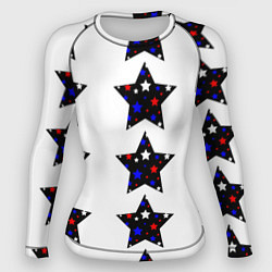 Женский рашгард Звёзды в цветах флага России