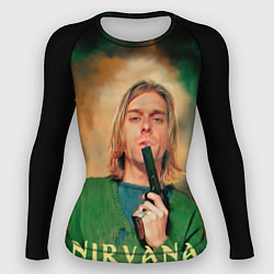 Женский рашгард Nirvana - Kurt Cobain with a gun