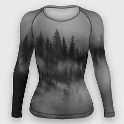 Рашгард женский Туманный лес - природа, цвет: 3D-принт
