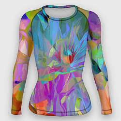 Рашгард женский Abstract color pattern Summer 2022, цвет: 3D-принт