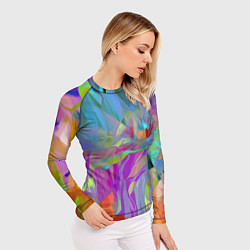 Рашгард женский Abstract color pattern Summer 2022, цвет: 3D-принт — фото 2
